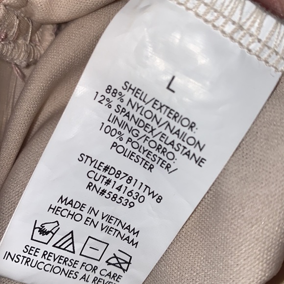 XTRAORDINARY Blush/Nude Mesh Overlay Spaghetti Strap Ruched Sheer Dress - Picture 7 of 8